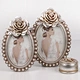 Oval Wedding Picture Frame with Flower Design